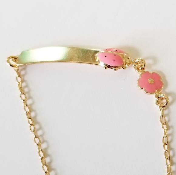 18K GF lady bug little girl's IDbracelet. New - Picture 5 of 10